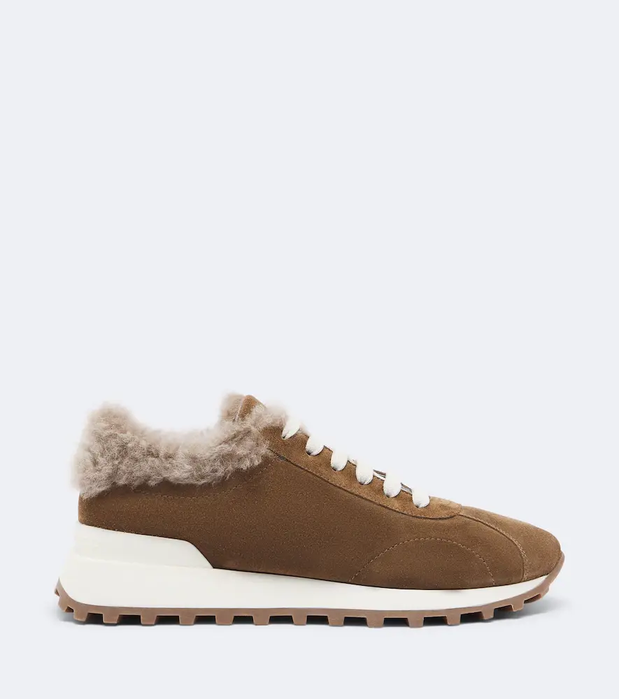 Brunello Cucinelli Monili shearling-lined suede sneakers | Thumbnail 3 Brunello Cucinelli Monili shearling-lined suede sneakers | Thumbnail 3