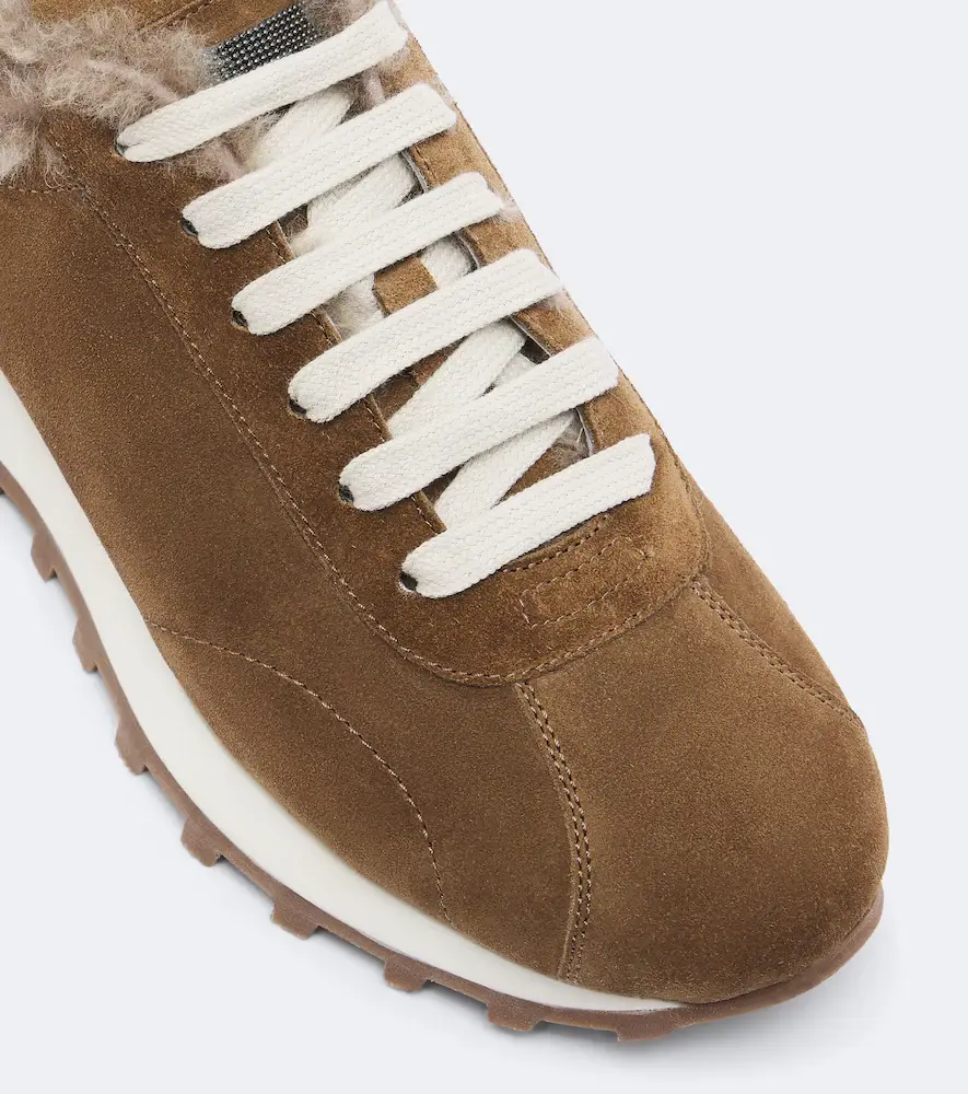 Brunello Cucinelli Monili shearling-lined suede sneakers | Thumbnail 4 Brunello Cucinelli Monili shearling-lined suede sneakers | Thumbnail 4