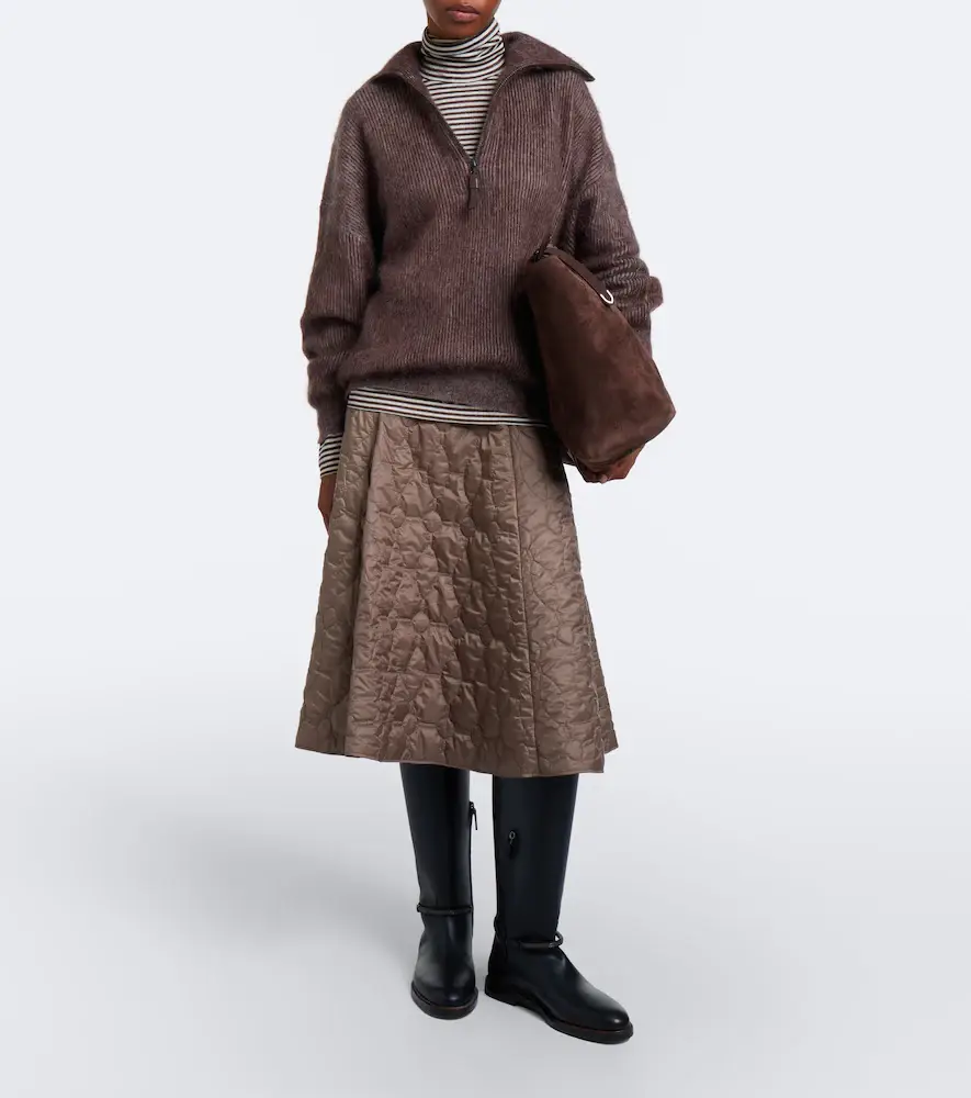 Brunello Cucinelli Padded quilted midi skirt | Thumbnail 2 Brunello Cucinelli Padded quilted midi skirt | Thumbnail 2