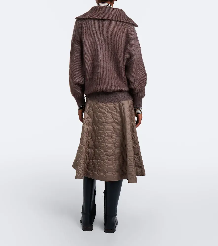 Brunello Cucinelli Padded quilted midi skirt | Thumbnail 3 Brunello Cucinelli Padded quilted midi skirt | Thumbnail 3