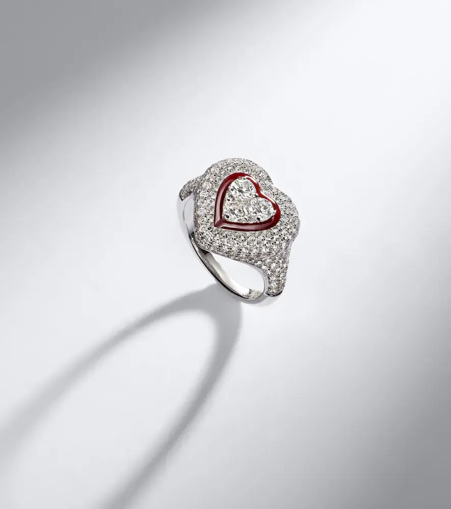 Kamyen Love Pop 18kt white gold and enamel pinky ring with diamonds | Thumbnail 4 Kamyen Love Pop 18kt white gold and enamel pinky ring with diamonds | Thumbnail 4