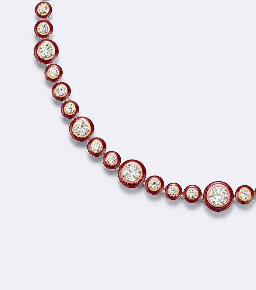Kamyen Polka Dots 18kt white gold and enamel necklace with diamonds | Thumbnail 2 Kamyen Polka Dots 18kt white gold and enamel necklace with diamonds | Thumbnail 2