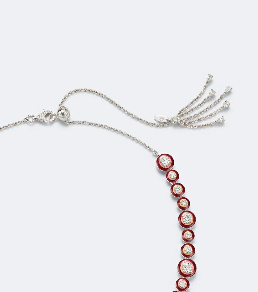Kamyen Polka Dots 18kt white gold and enamel necklace with diamonds | Thumbnail 3 Kamyen Polka Dots 18kt white gold and enamel necklace with diamonds | Thumbnail 3