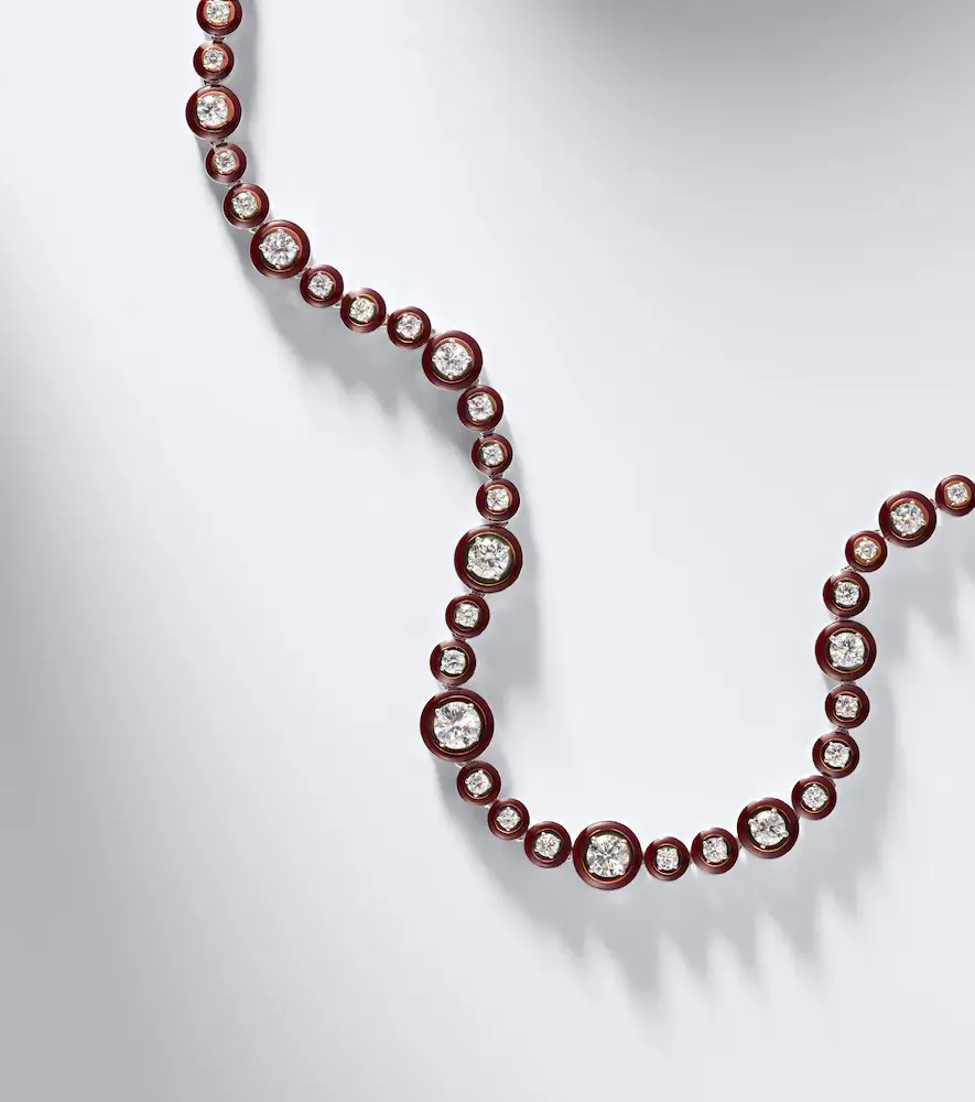Kamyen Polka Dots 18kt white gold and enamel necklace with diamonds | Thumbnail 7 Kamyen Polka Dots 18kt white gold and enamel necklace with diamonds | Thumbnail 7