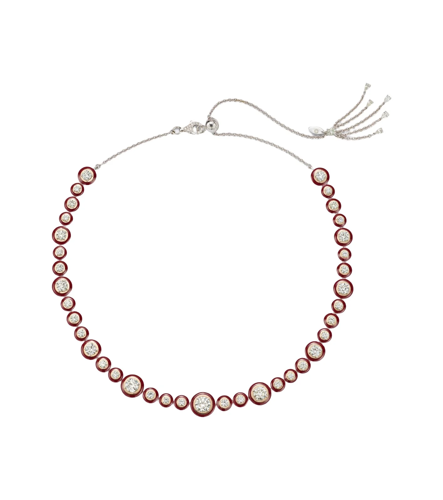 Polka Dots 18kt white gold and enamel necklace with diamonds Polka Dots 18kt white gold and enamel necklace with diamonds