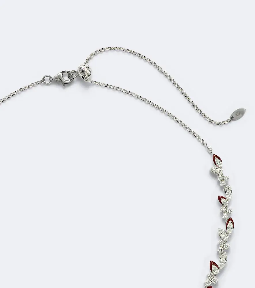 Kamyen Autumn 18kt white gold and enamel choker with diamonds | Thumbnail 2