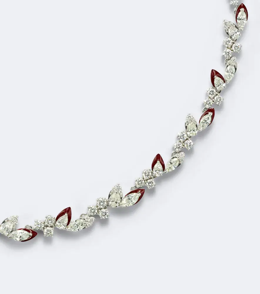 Kamyen Autumn 18kt white gold and enamel choker with diamonds | Thumbnail 3