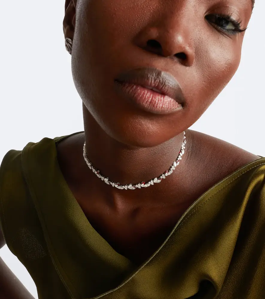 Kamyen Autumn 18kt white gold and enamel choker with diamonds | Thumbnail 5