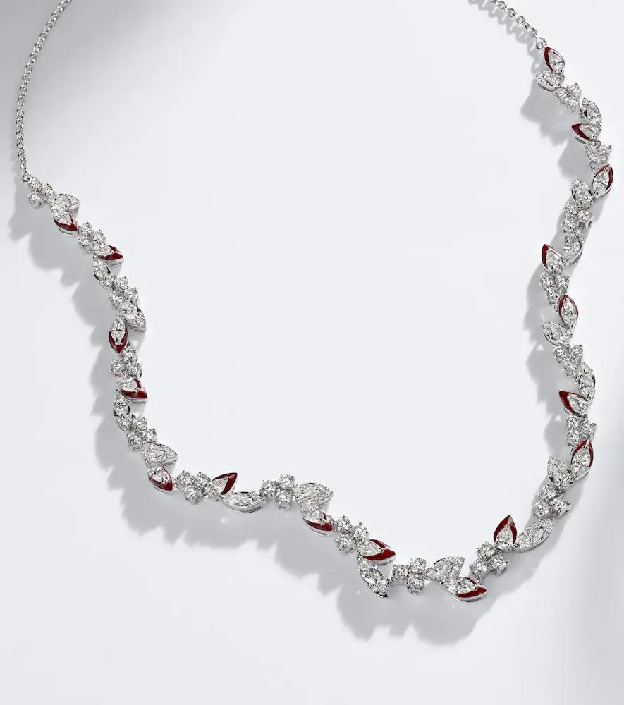 Kamyen Autumn 18kt white gold and enamel choker with diamonds | Thumbnail 6