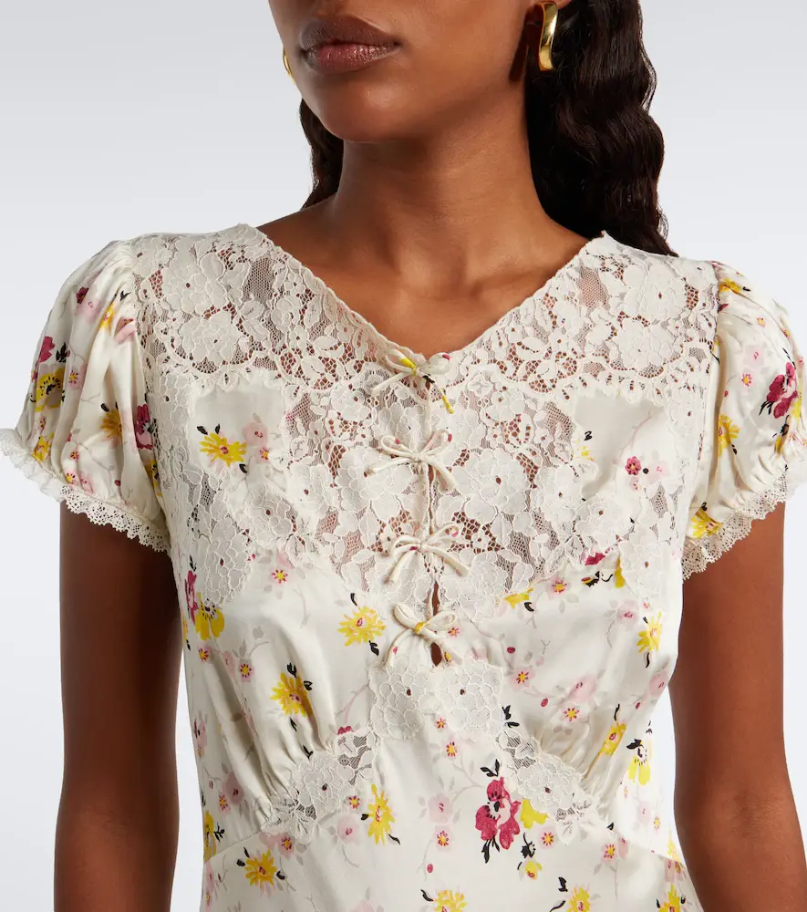 DÔEN Dôen Elisaria floral lace-trimmed silk minidress | Thumbnail 2 DÔEN Dôen Elisaria floral lace-trimmed silk minidress | Thumbnail 2