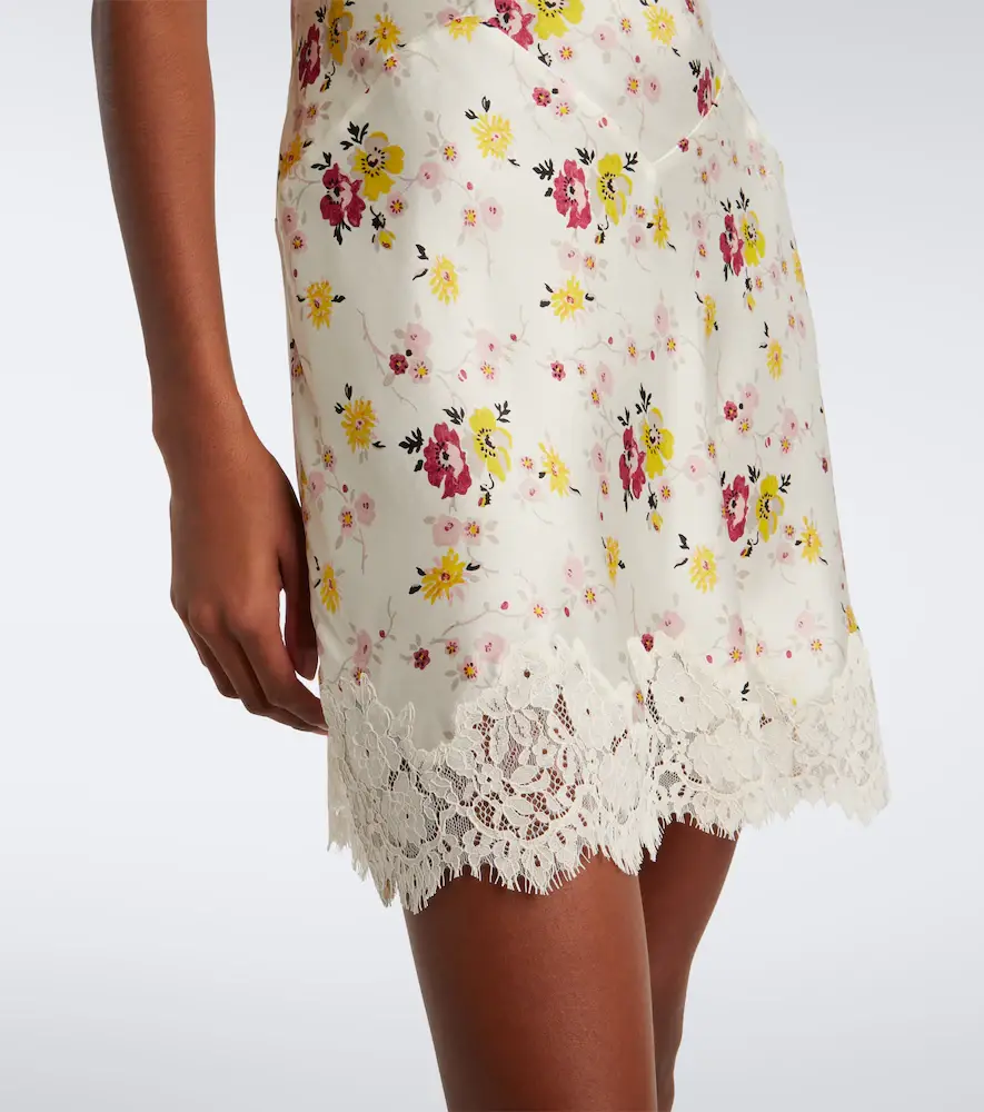 DÔEN Dôen Elisaria floral lace-trimmed silk minidress | Thumbnail 3 DÔEN Dôen Elisaria floral lace-trimmed silk minidress | Thumbnail 3