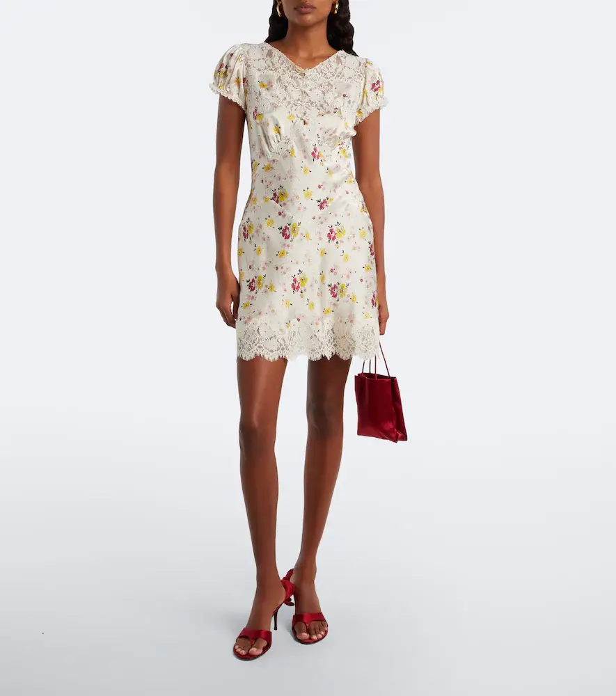 DÔEN Dôen Elisaria floral lace-trimmed silk minidress | Thumbnail 4 DÔEN Dôen Elisaria floral lace-trimmed silk minidress | Thumbnail 4