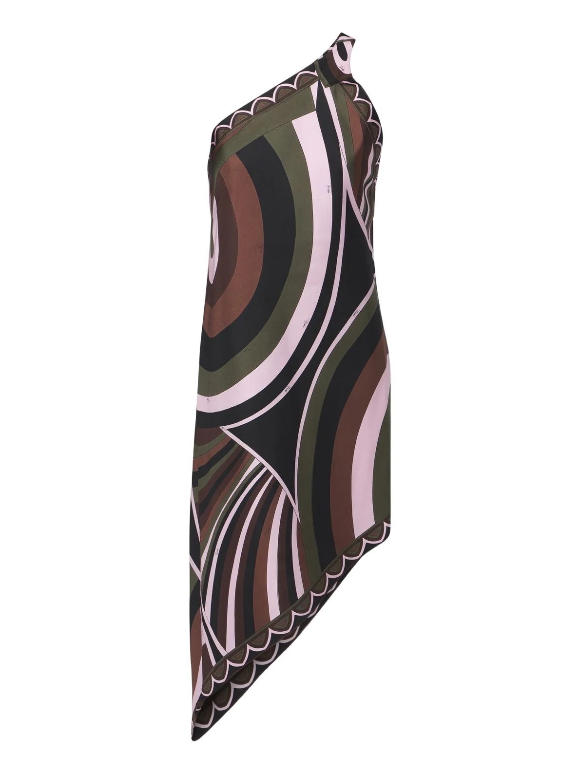 Iride one-shoulder silk twill midi dress Iride one-shoulder silk twill midi dress