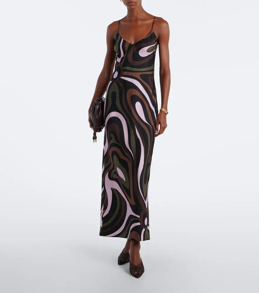 PUCCI Marmo and Dune caped silk twill gown | Thumbnail 3