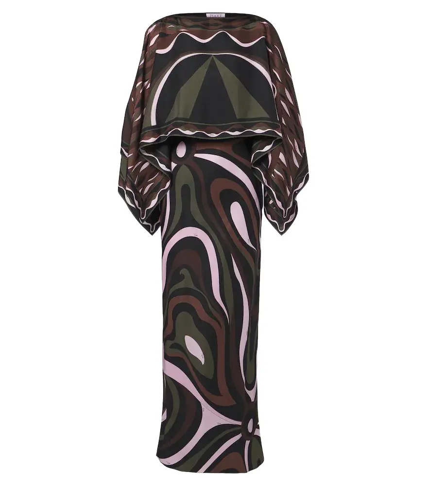 Marmo and Dune caped silk twill gown Marmo and Dune caped silk twill gown