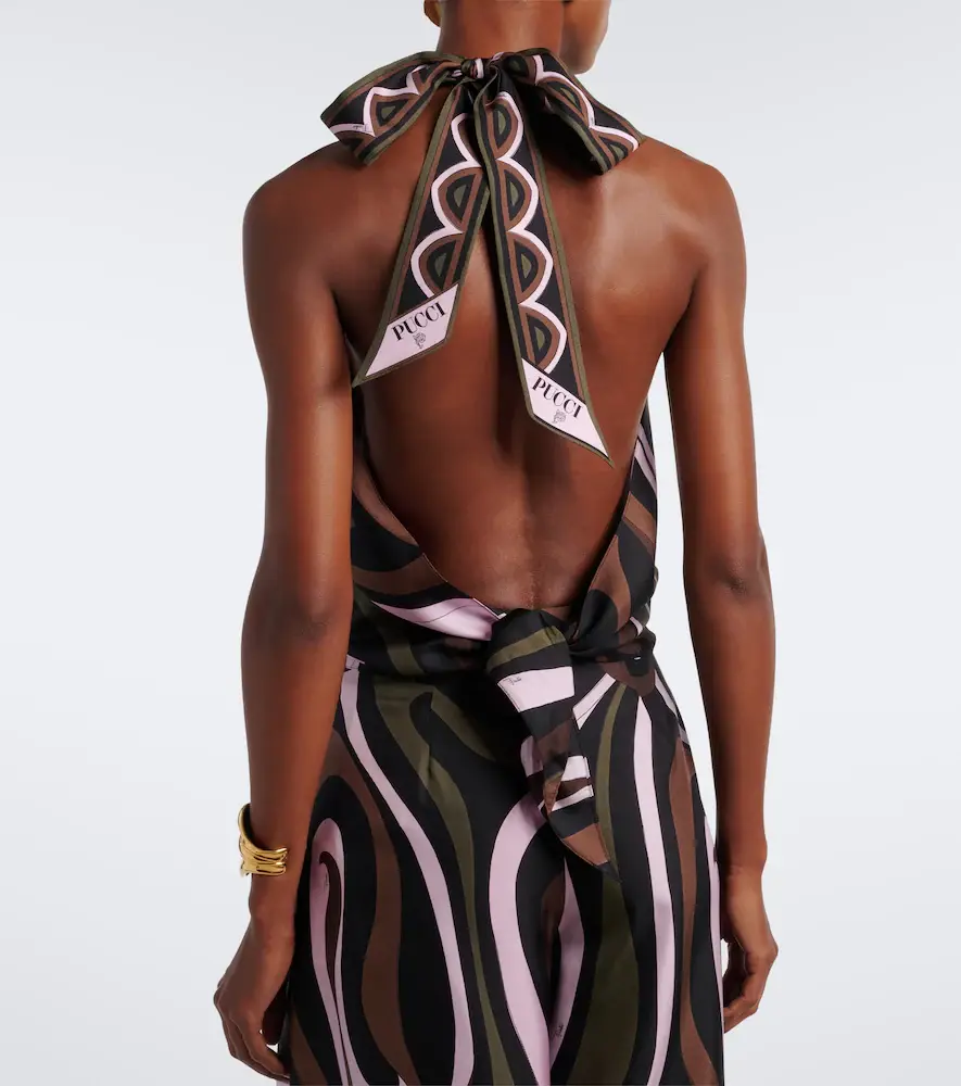 PUCCI Marmo halterneck silk twill top | Thumbnail 5 PUCCI Marmo halterneck silk twill top | Thumbnail 5