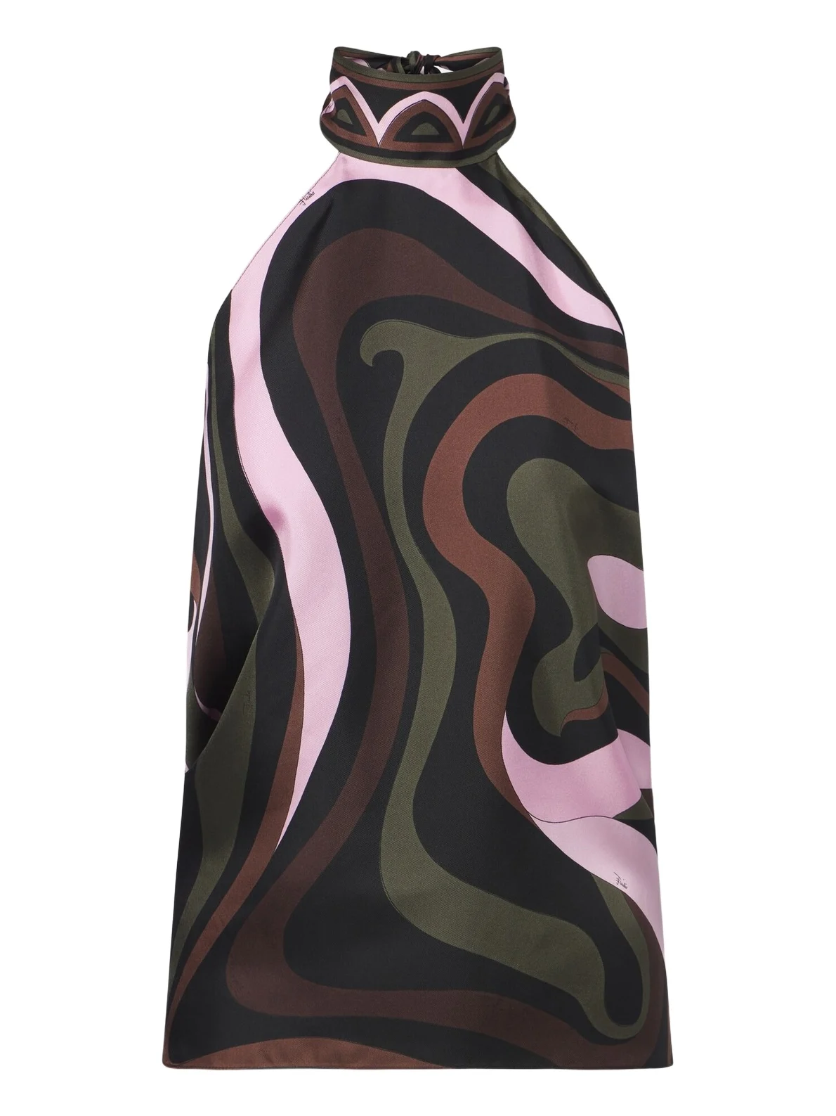 Marmo halterneck silk twill top