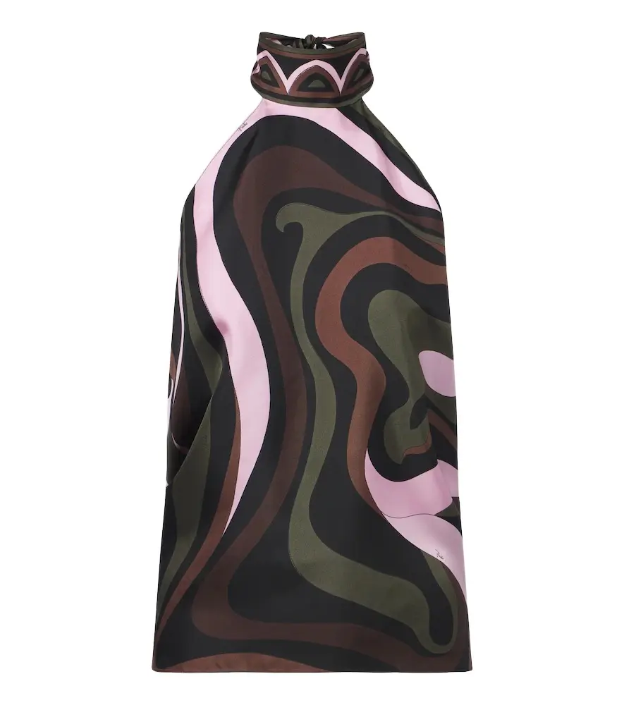 Marmo halterneck silk twill top Marmo halterneck silk twill top