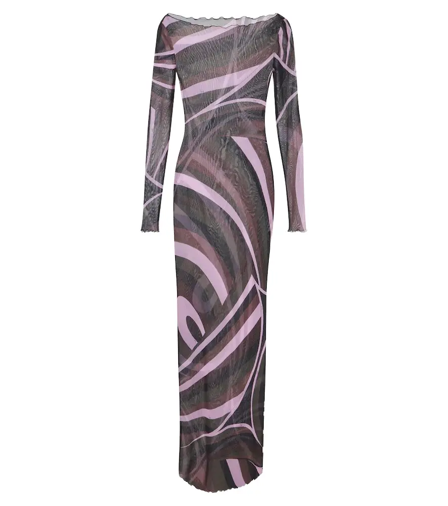 PUCCI Iride sheer tulle maxi dress