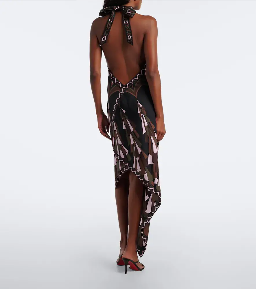 PUCCI Baiadera halterneck silk twill midi dress | Thumbnail 2