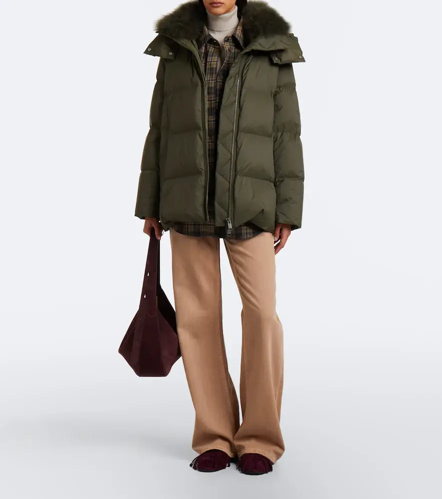 Yves Salomon Shearling-trimmed down jacket | Thumbnail 8 Yves Salomon Shearling-trimmed down jacket | Thumbnail 8