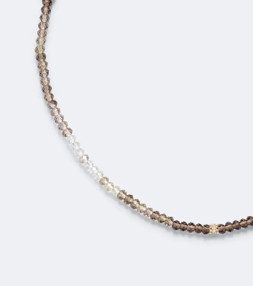 Sydney Evan 14kt white gold beaded necklace with labradorite and diamonds | Thumbnail 3