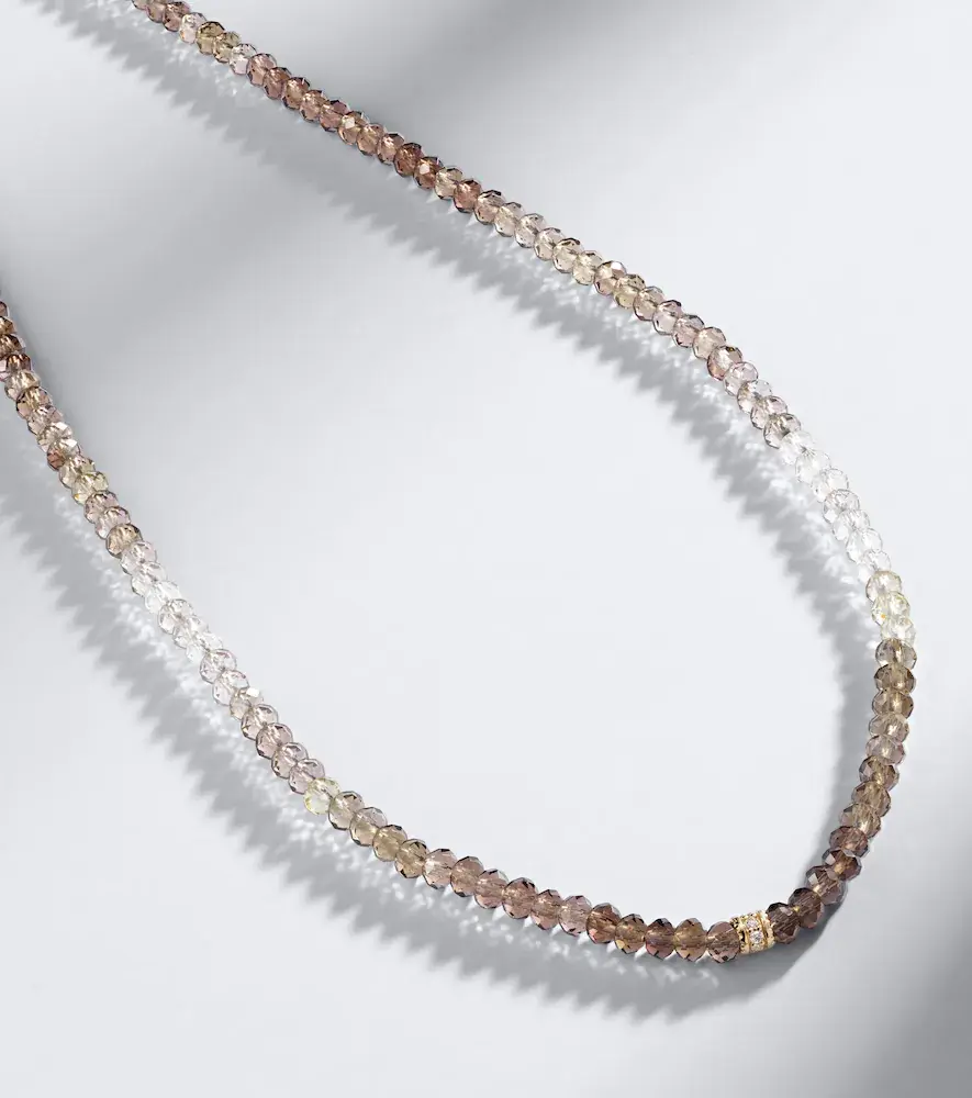 Sydney Evan 14kt white gold beaded necklace with labradorite and diamonds | Thumbnail 4