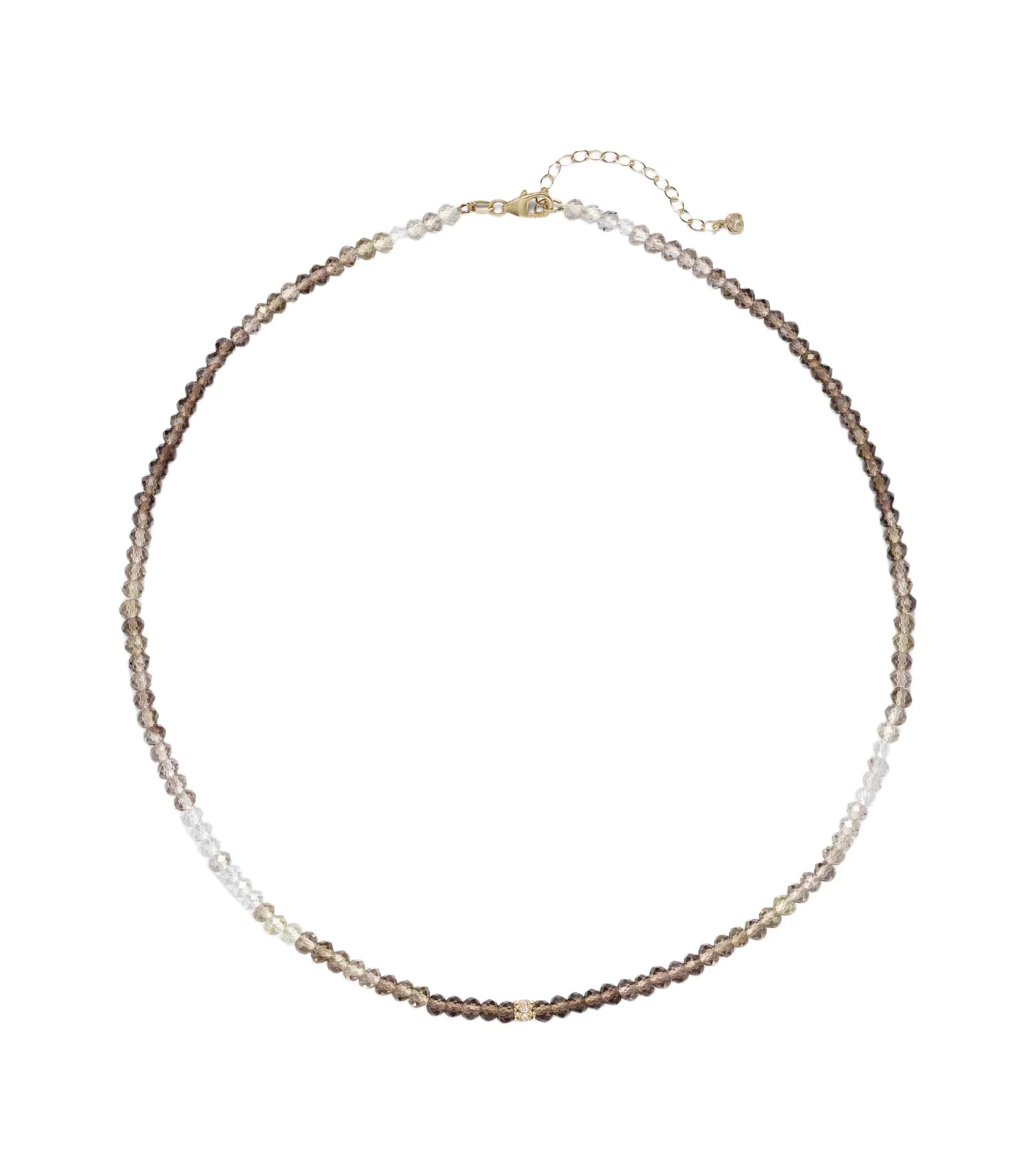 Sydney Evan 14kt white gold beaded necklace with labradorite and diamonds