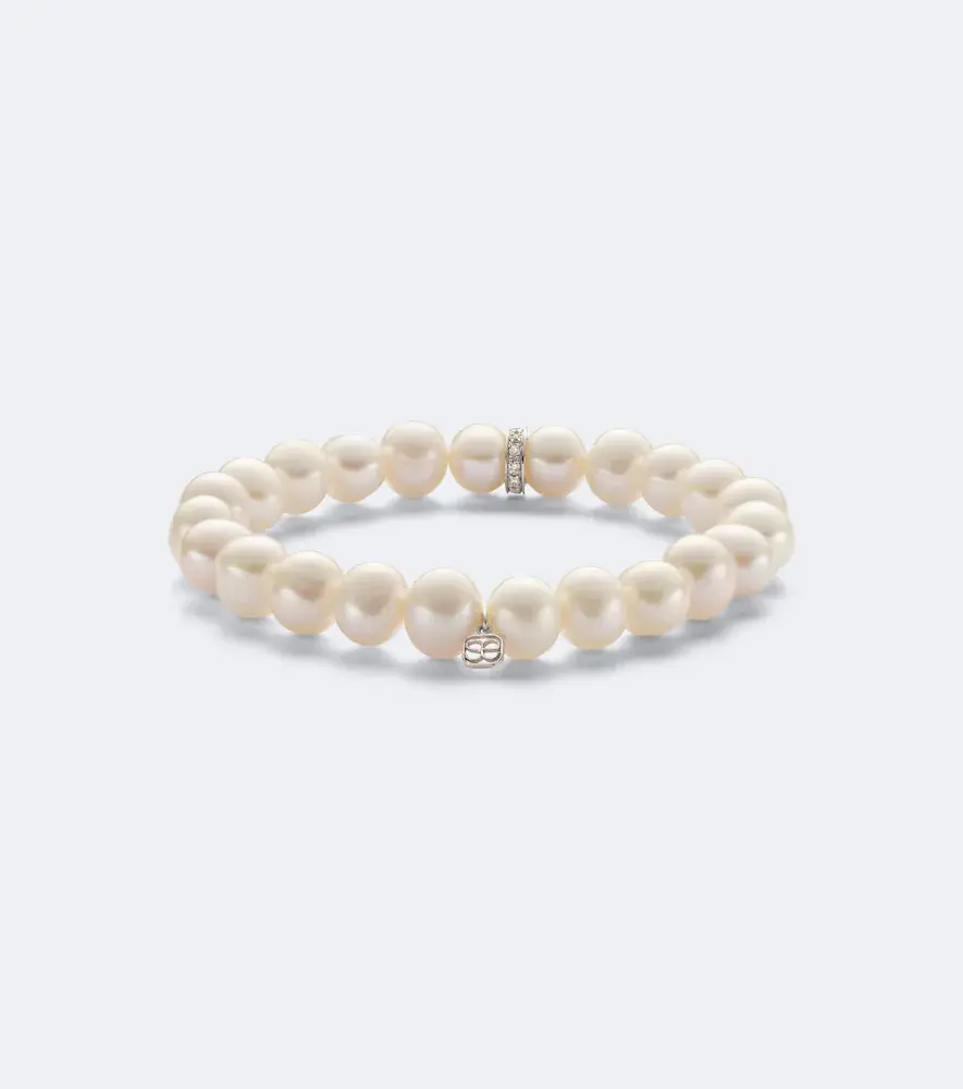 Sydney Evan 14kt white gold beaded bracelet with freshwater pearls and diamonds | Thumbnail 2 Sydney Evan 14kt white gold beaded bracelet with freshwater pearls and diamonds | Thumbnail 2