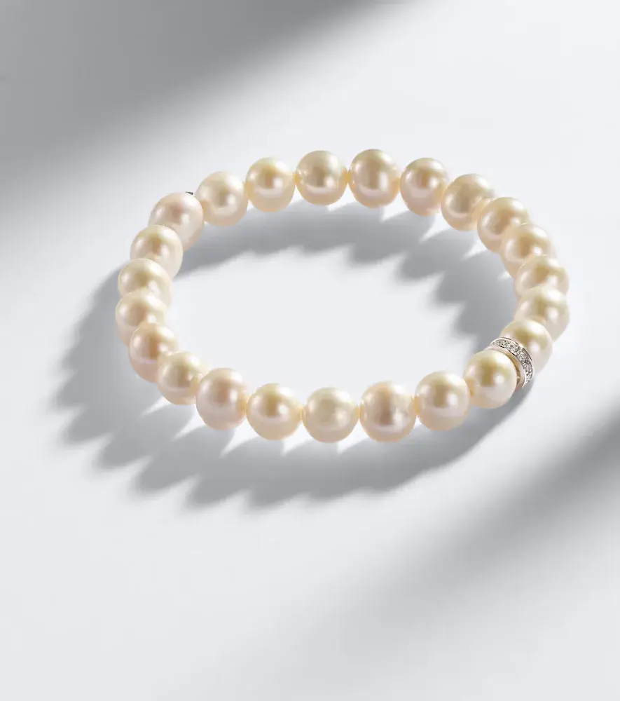 Sydney Evan 14kt white gold beaded bracelet with freshwater pearls and diamonds | Thumbnail 3 Sydney Evan 14kt white gold beaded bracelet with freshwater pearls and diamonds | Thumbnail 3