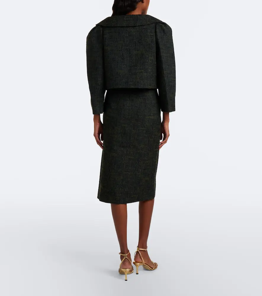 SHUSHU/TONG Tweed midi skirt | Thumbnail 4