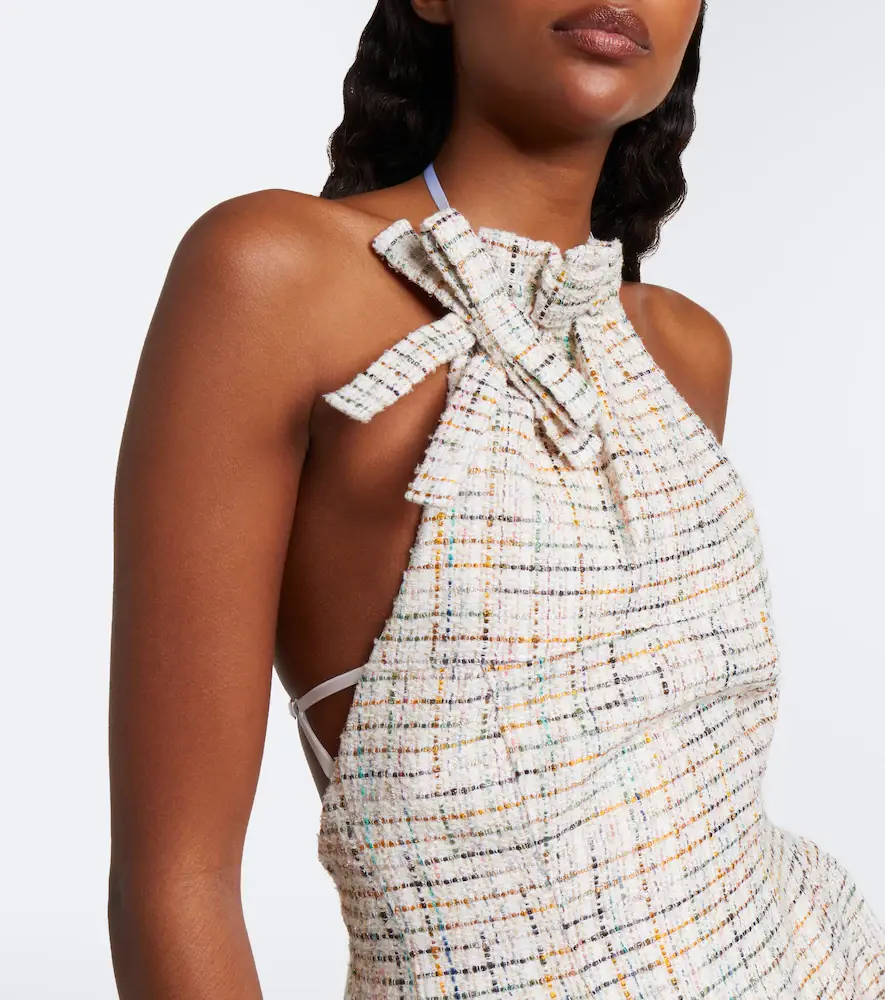 SHUSHU/TONG Halterneck cotton-blend tweed minidress | Thumbnail 2 SHUSHU/TONG Halterneck cotton-blend tweed minidress | Thumbnail 2