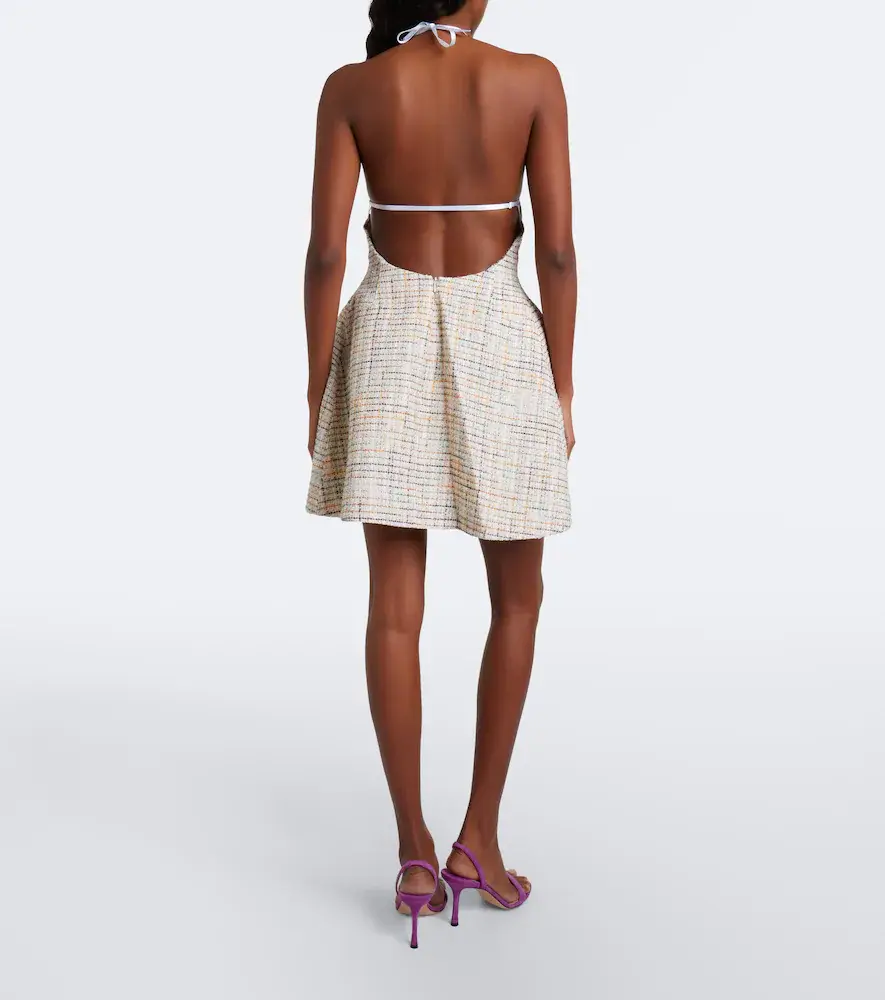 SHUSHU/TONG Halterneck cotton-blend tweed minidress | Thumbnail 3 SHUSHU/TONG Halterneck cotton-blend tweed minidress | Thumbnail 3