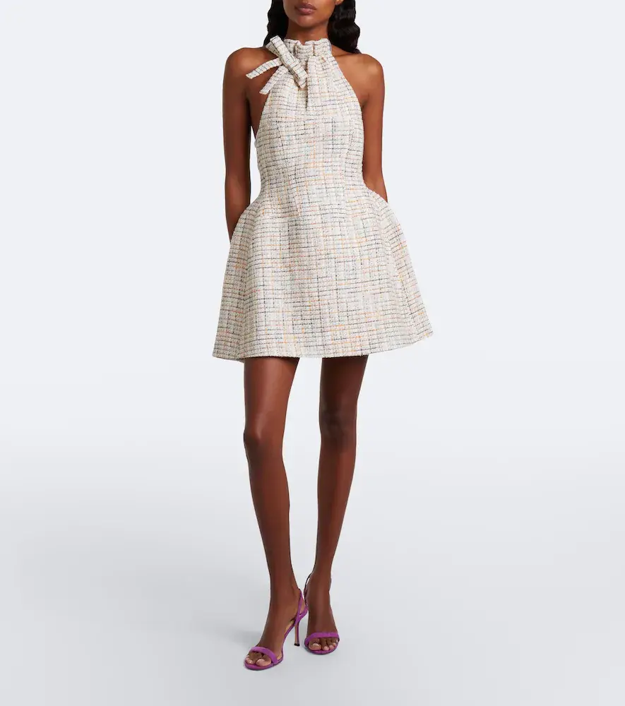 SHUSHU/TONG Halterneck cotton-blend tweed minidress | Thumbnail 4 SHUSHU/TONG Halterneck cotton-blend tweed minidress | Thumbnail 4