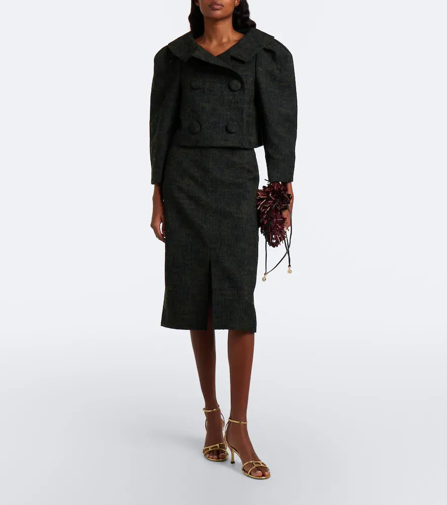 SHUSHU/TONG Cropped double-breasted tweed jacket | Thumbnail 2 SHUSHU/TONG Cropped double-breasted tweed jacket | Thumbnail 2