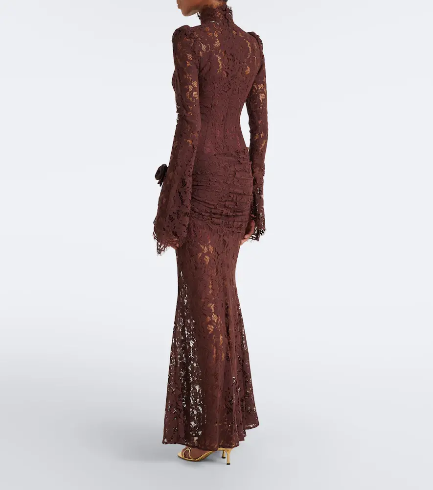 DE LA VALI Bodita draped cotton-blend lace gown | Thumbnail 3 DE LA VALI Bodita draped cotton-blend lace gown | Thumbnail 3