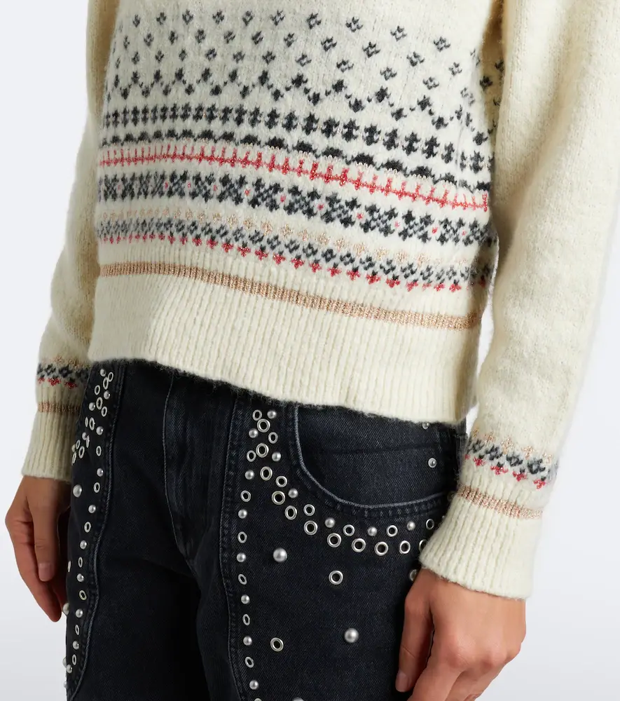 Marant Étoile Zoe Fair Isle cotton and wool-blend sweater | Thumbnail 2 Marant Étoile Zoe Fair Isle cotton and wool-blend sweater | Thumbnail 2
