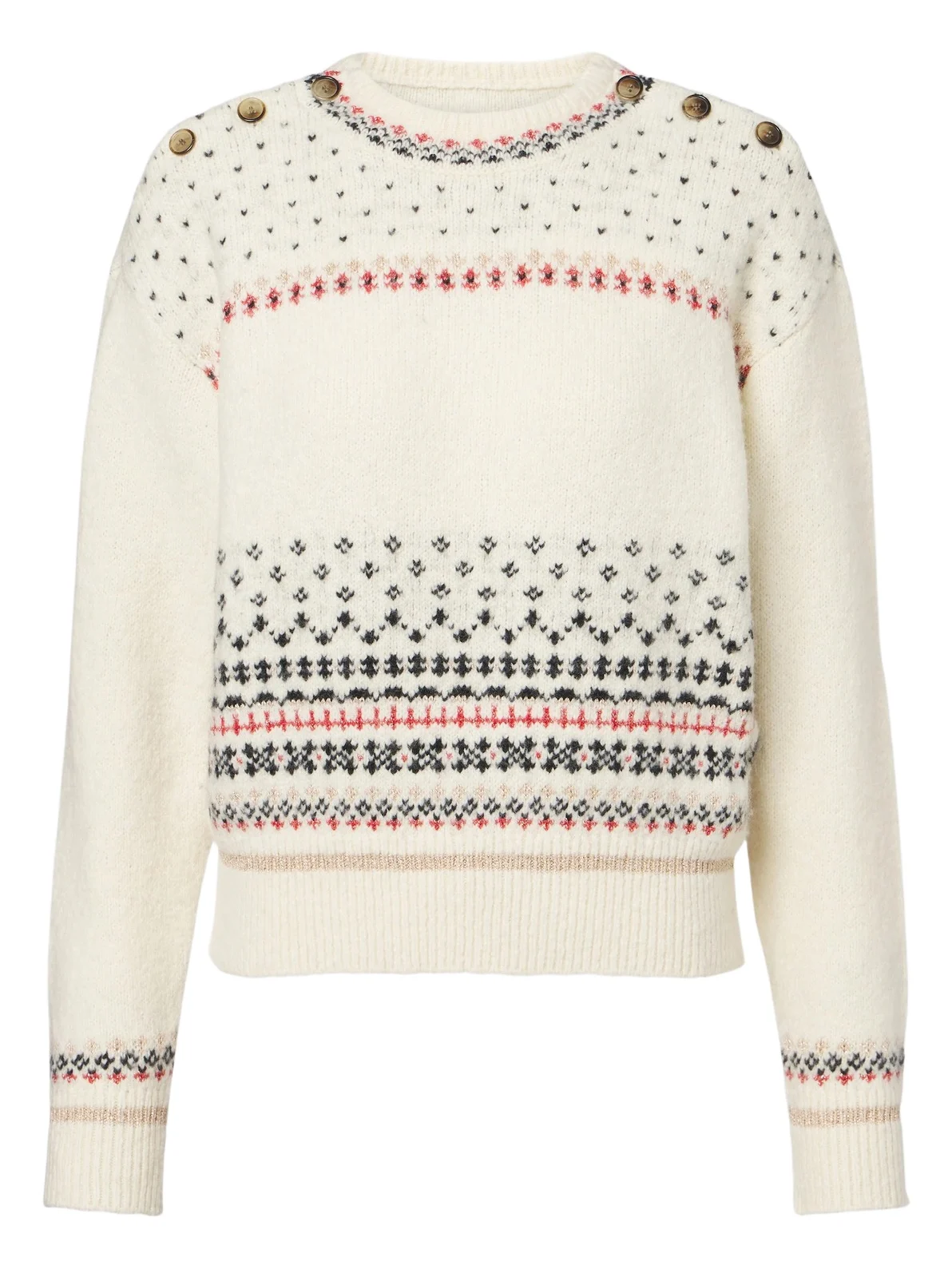 Zoe Fair Isle cotton and wool-blend sweater Zoe Fair Isle cotton and wool-blend sweater
