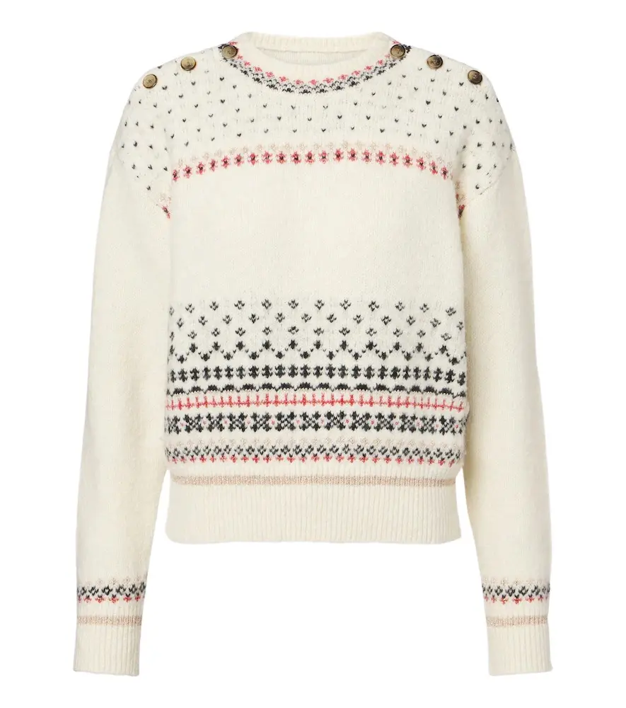 Marant Étoile Zoe Fair Isle cotton and wool-blend sweater
