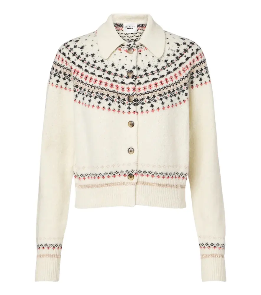 Marant Étoile Zoe Fair Isle cotton and wool-blend cardigan