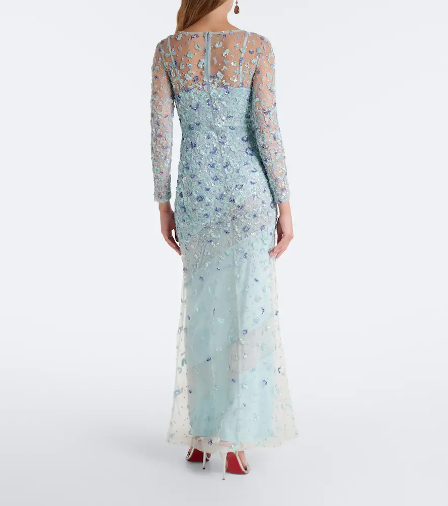 LA FUORI Là Fuori Zion floral sequined gown | Thumbnail 2