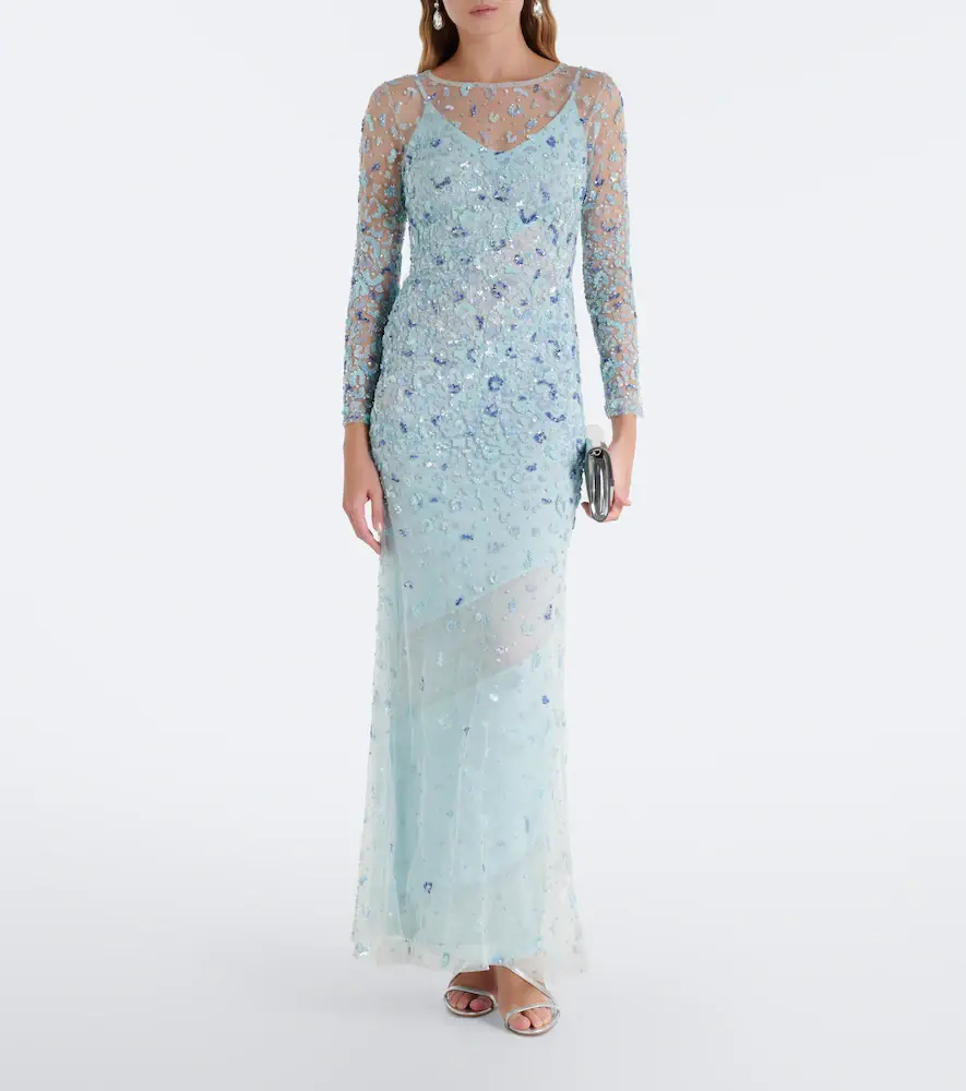 LA FUORI Là Fuori Zion floral sequined gown | Thumbnail 3
