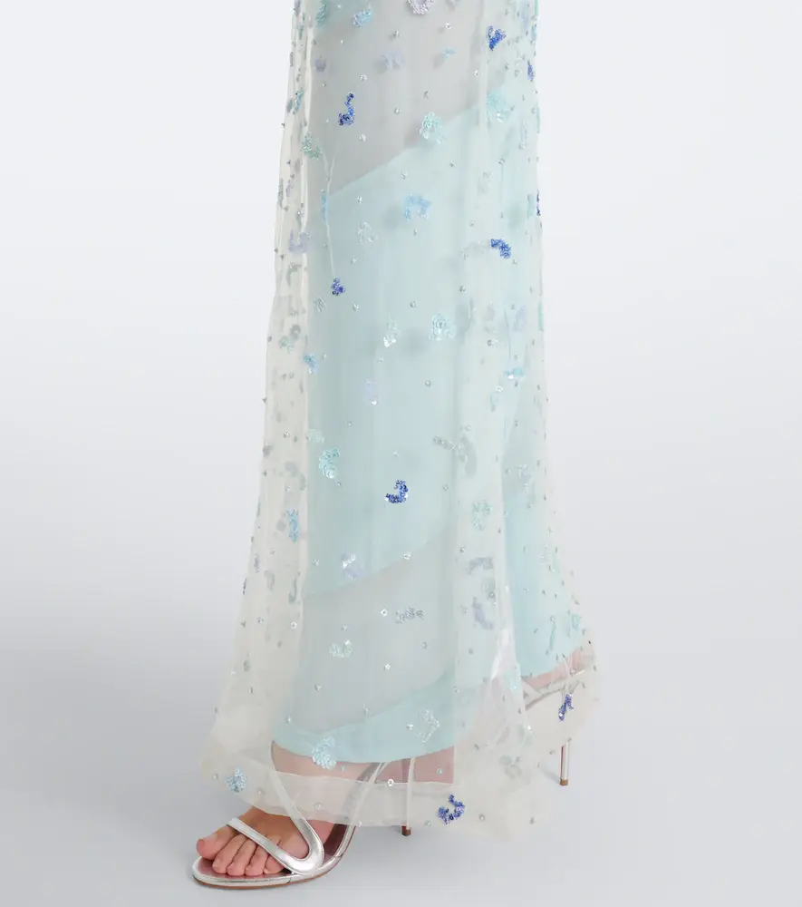 LA FUORI Là Fuori Zion floral sequined gown | Thumbnail 4