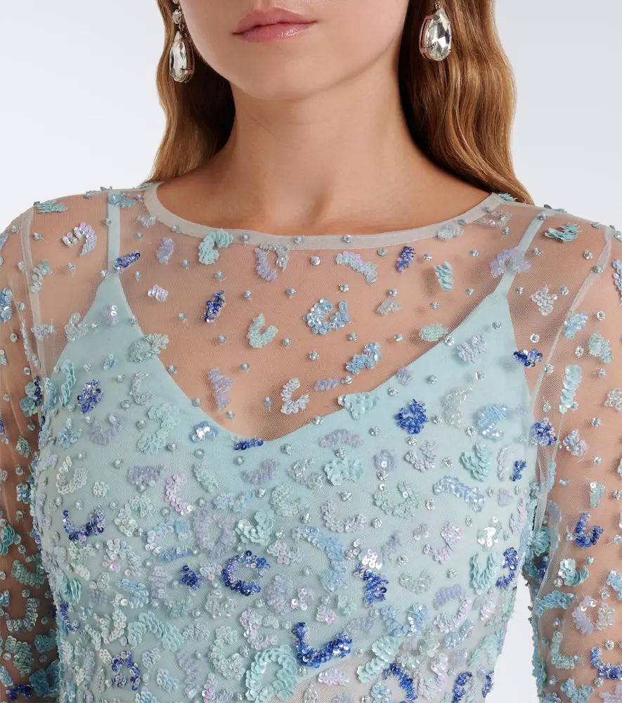 LA FUORI Là Fuori Zion floral sequined gown | Thumbnail 5
