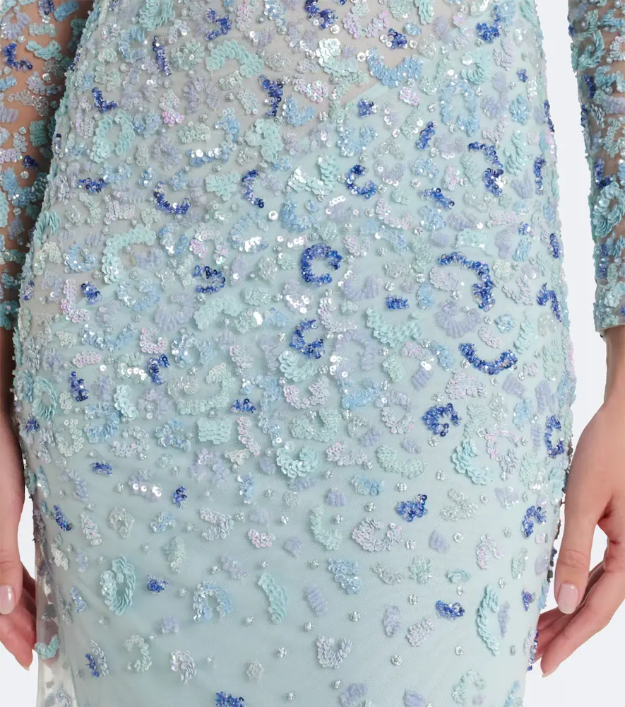 LA FUORI Là Fuori Zion floral sequined gown | Thumbnail 6