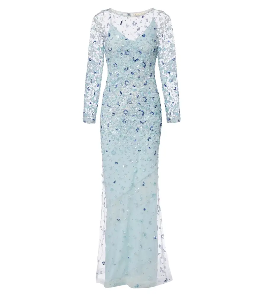 LA FUORI Là Fuori Zion floral sequined gown