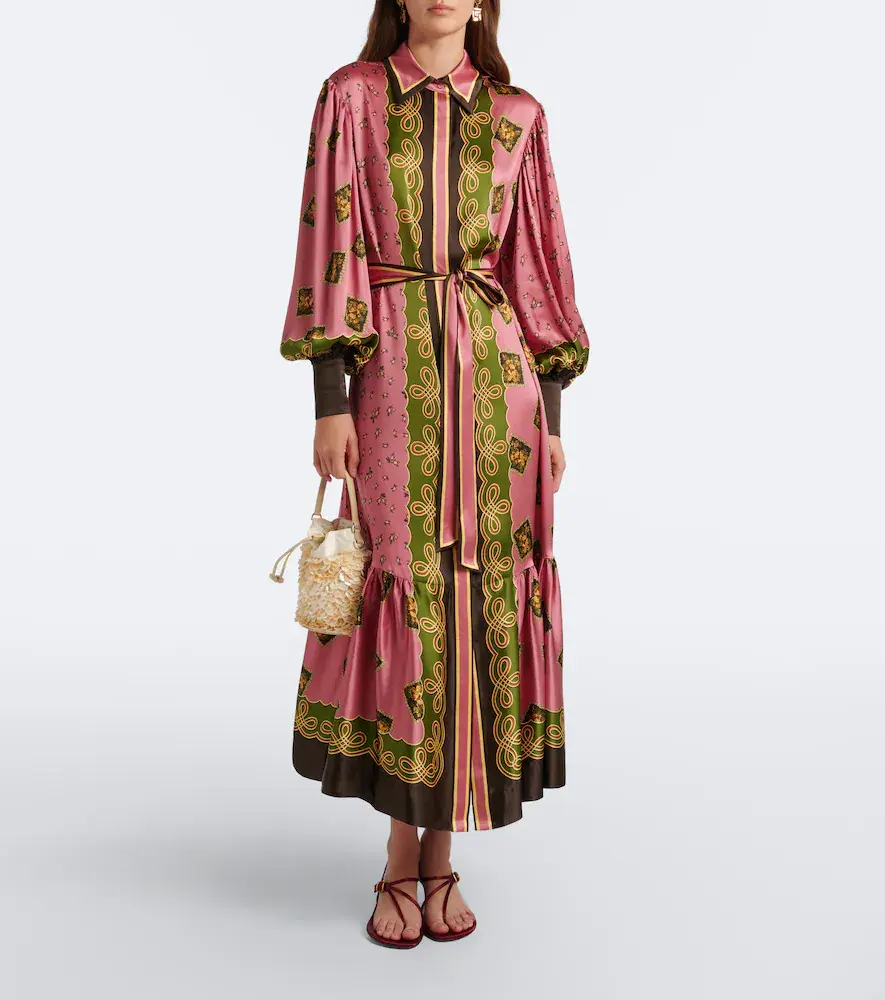 ALÉMAIS Alémais Lacey belted printed silk satin shirt dress | Thumbnail 3 ALÉMAIS Alémais Lacey belted printed silk satin shirt dress | Thumbnail 3