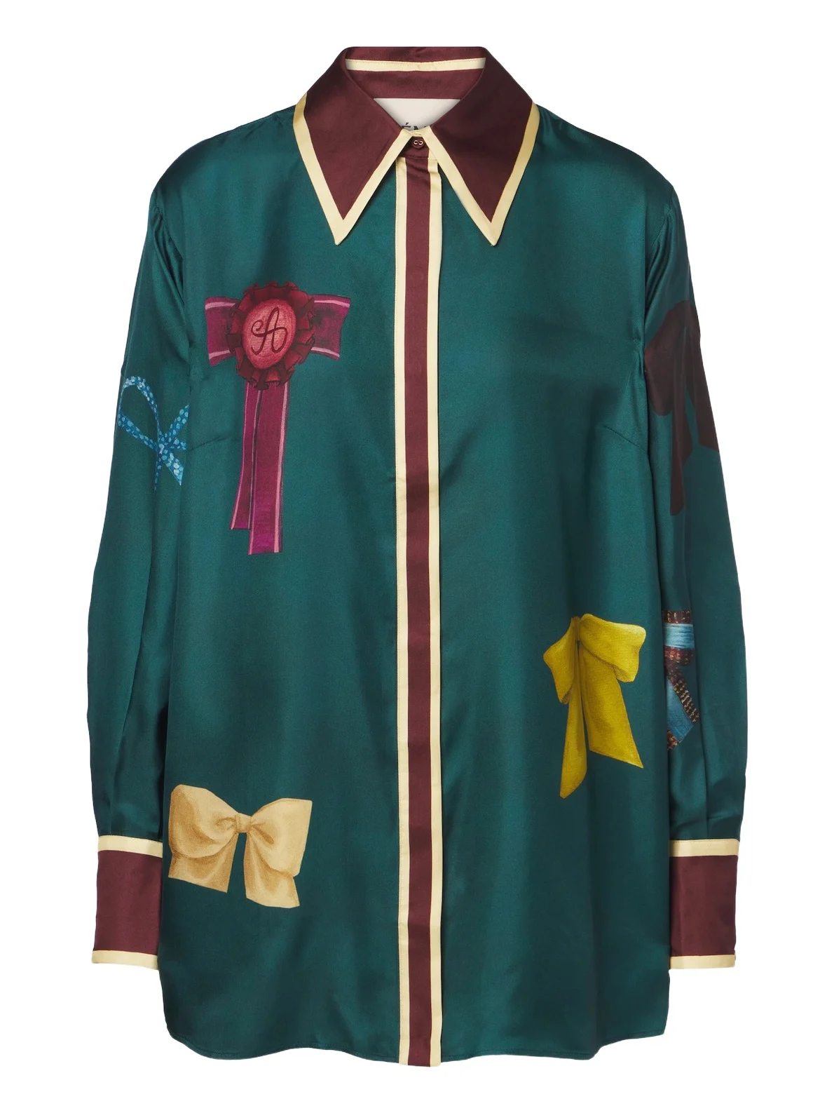ALÉMAIS Alémais Rosette printed silk twill shirt