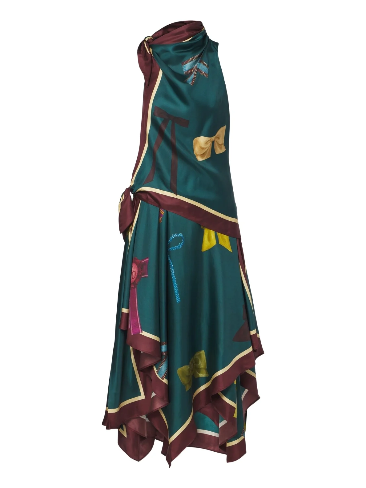 ALÉMAIS Alémais Rosette printed silk twill midi dress