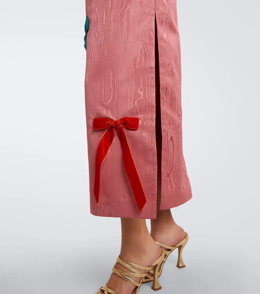 ALÉMAIS Alémais Valentina bow-detail moiré midi dress | Thumbnail 4